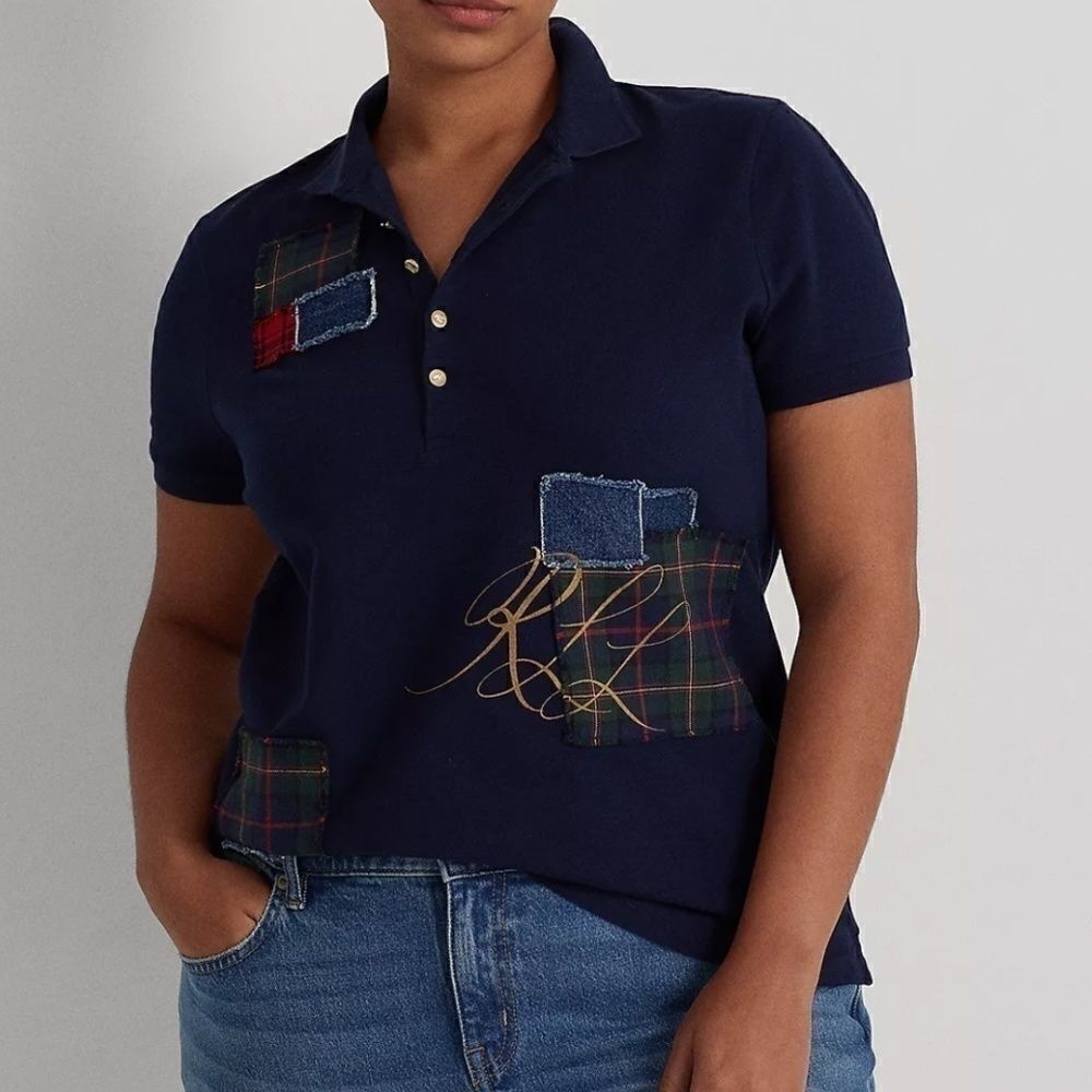 NWT ralph LAUREN Patchwork Piqué Polo Shirt SIZE US 1X - Picture 6 of 16